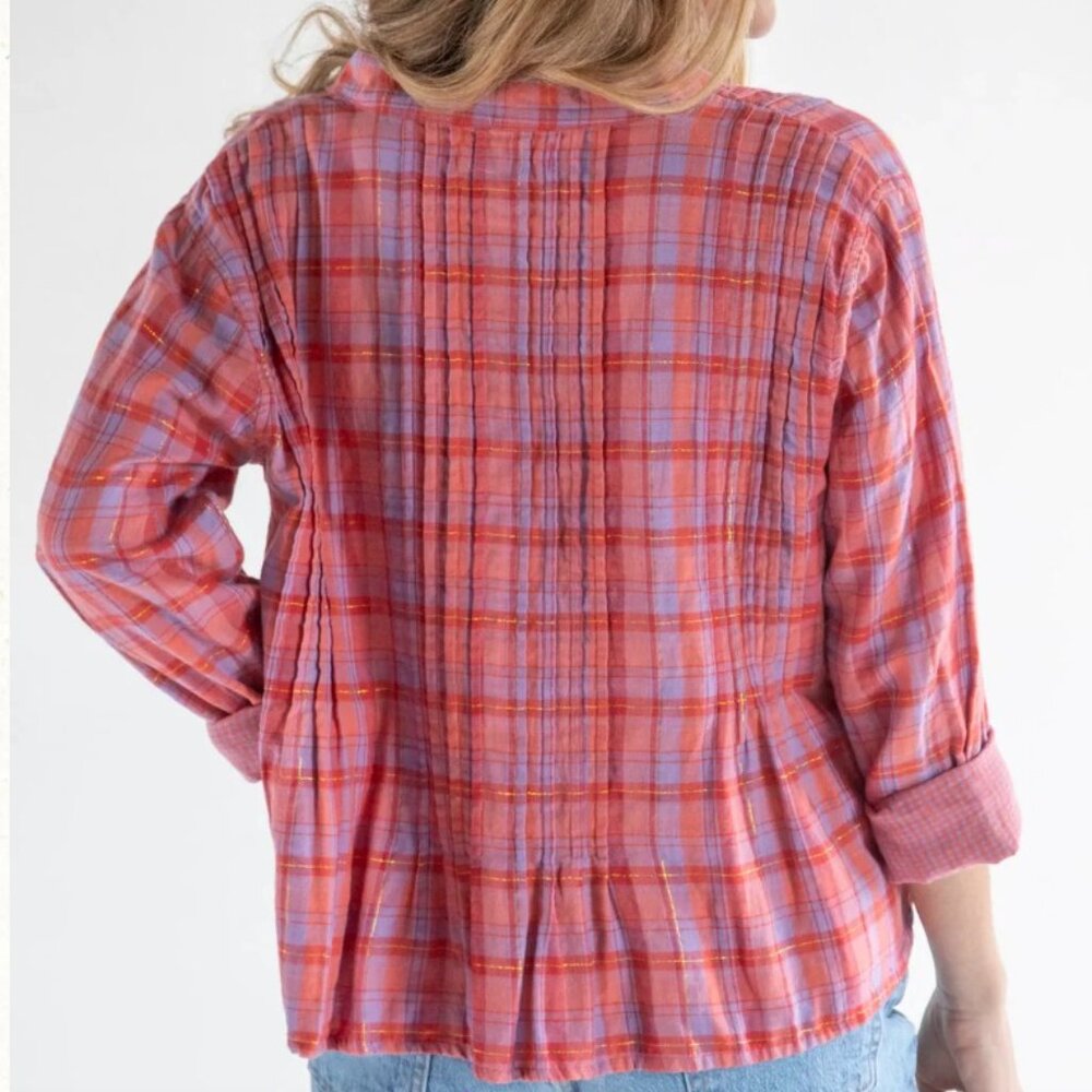 Natural Life Montana Cotton Top Pink Lavender Plaid Size Small NWOT - Picture 2 of 7